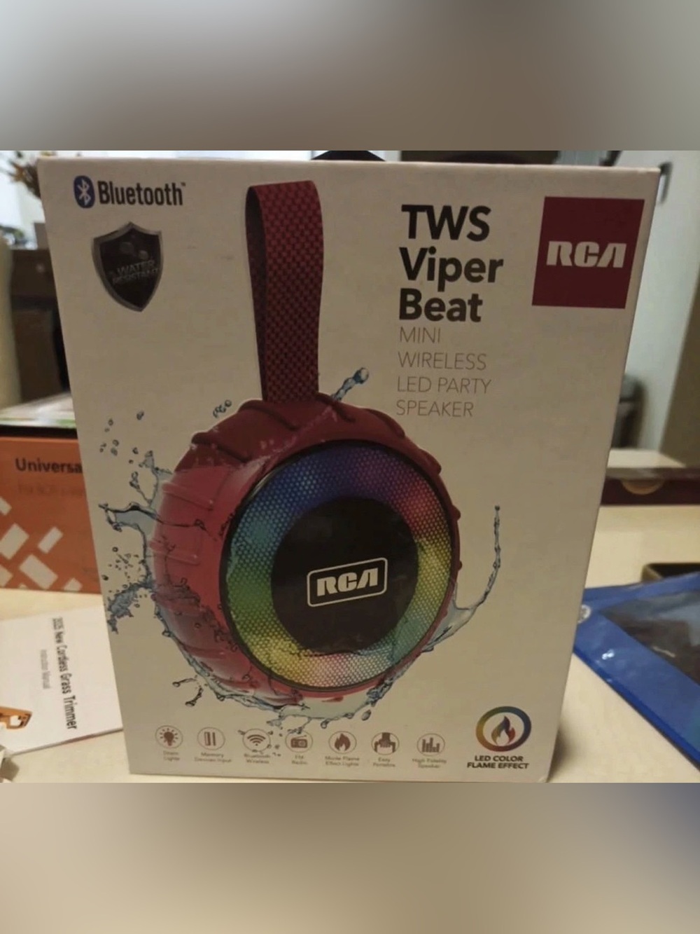 RCA TWS Viper Beat Mini Wireless LED Party Speaker - Red